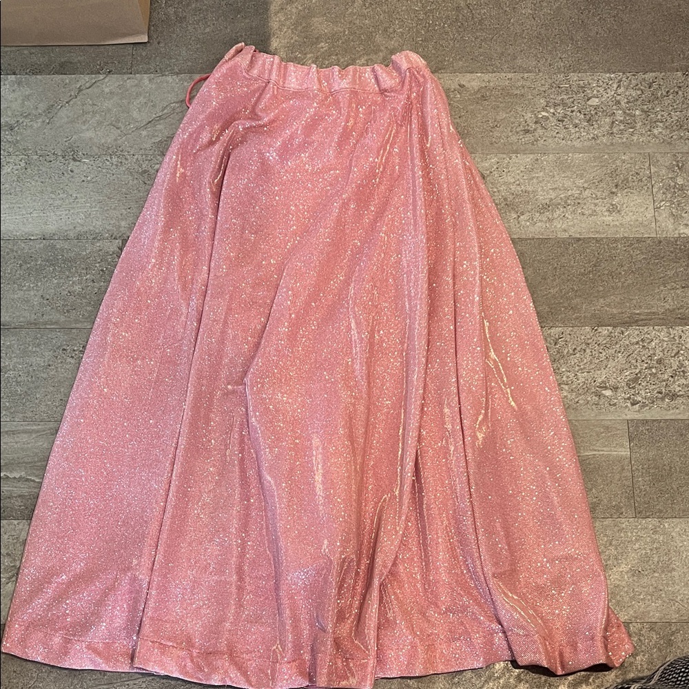 Pink sparkly Indian Lehenga adjustable skirt